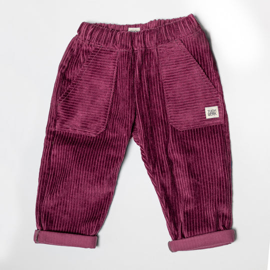Cordhose für Kinder, bequeme Kindermode, petrol und beere, für aktive Kinder, hergestellt in Österreich, Kinderbekleidungslabel