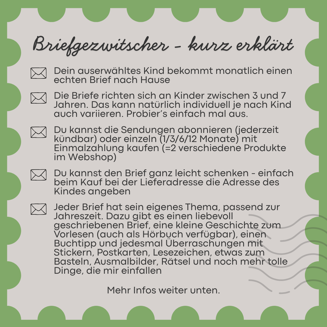 Briefclub für Kinder von 3-7 Jahren, kurz erklärt, Geschenk für Kinder, Geschenk für 4-jährigen, Geschenk für 5-jährigen, Geschenk für 6-jährigen, Postsendung, Brief für Kinder