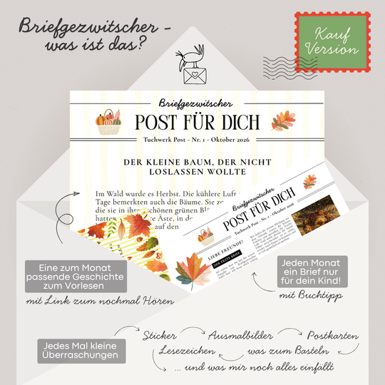 Briefclub für Kinder von 3-7 Jahren, Geschenk für Kinder, Geschenk für 4-jährigen, Geschenk für 5-jährigen, Geschenk für 6-jährigen, Postsendung, Brief für Kinder, Einmalkauf, besonderes Geschenk